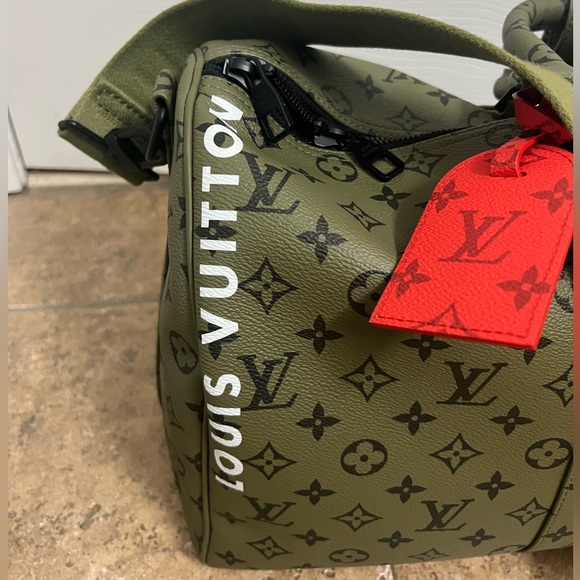 Louis Vuitton Keepall 45 Khaki Green/ Vermillion Red - Picture 6 of 12